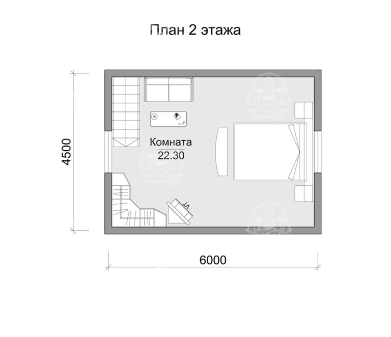 планировка каркасного дома 7,5x6