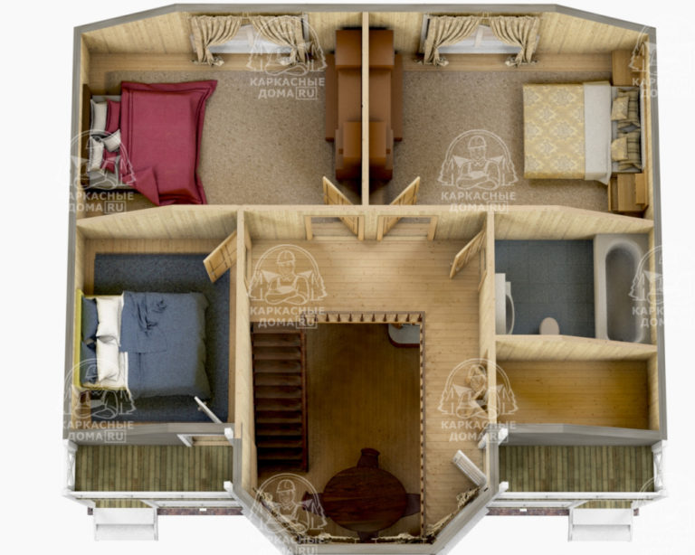 проект каркасного дома шерл 10,2x9,2 Псков