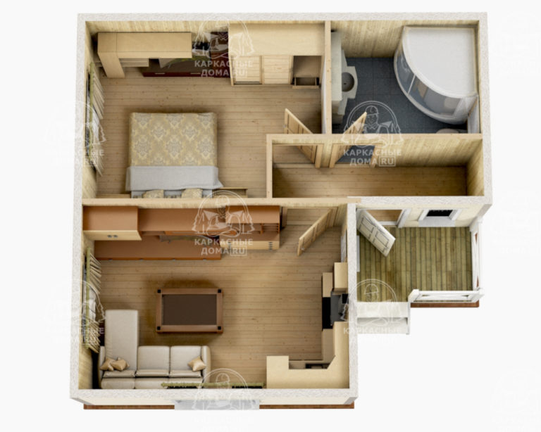 каркасный дом 7,5x7 Раухтопаз Псков