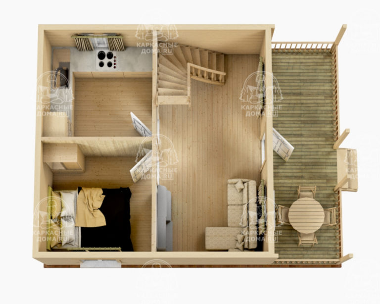 каркасный дом Танзанит 8x6 Псков