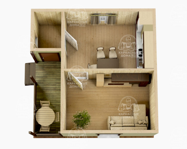 каркасный дом 6x6 Аметрин Псков