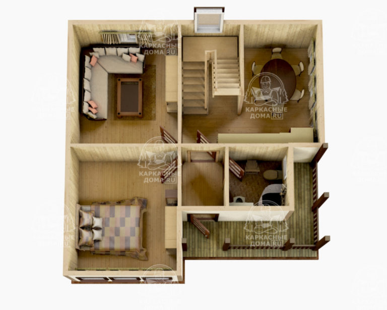 каркасный дом 8x8 Гелиодор Псков