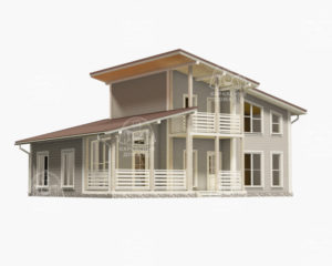 проект каркасного дома Эльбаит 12x10 Псков