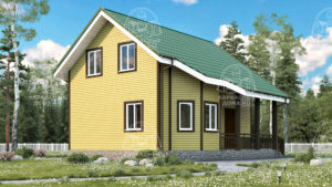 Каркасный дом 7,5×8 проект «Обсидиан»