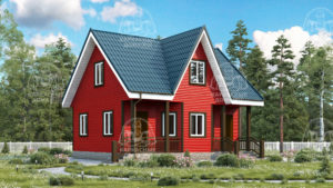 Каркасный дом 7×8 проект «Перламутр»