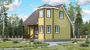 Каркасный дом 7×7 проект Джиразоль