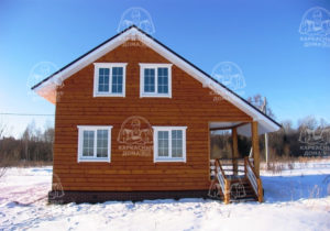 каркасный дом 7,5x8 строительство