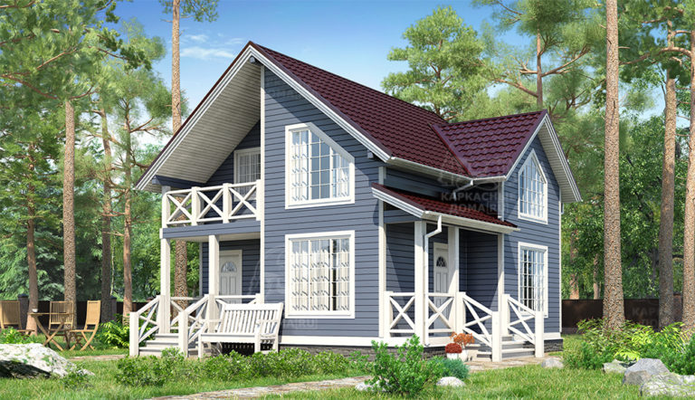 Каркасный дом 8x8 проект Гранат