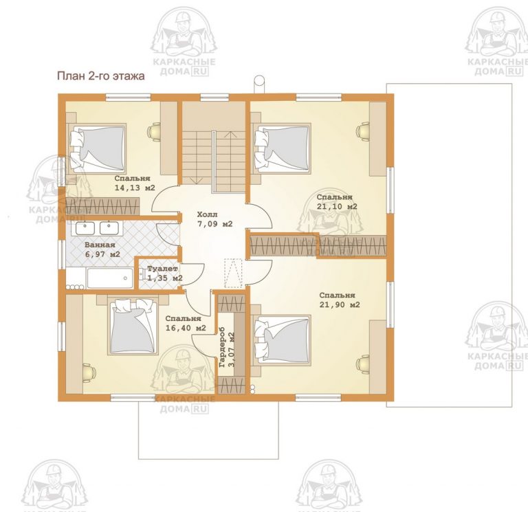 планировка каркасного дома Гошенит