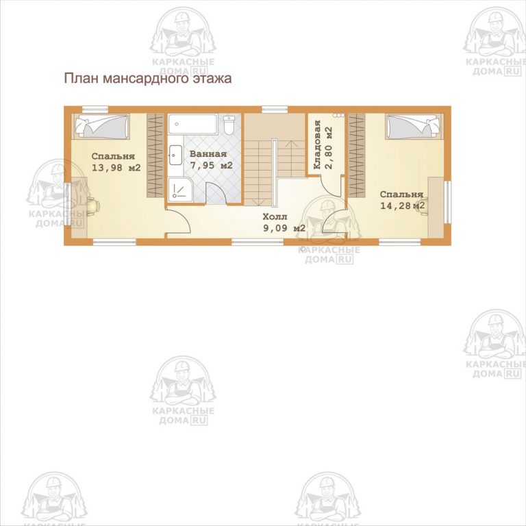 планировка каркасного дома 11x13