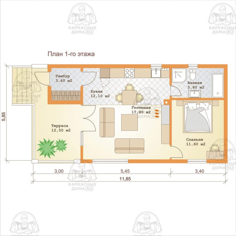 планировка каркасного дома Кахолонг